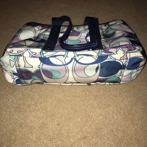 Coach Bag Purse Zipper Blue Purple Signature C